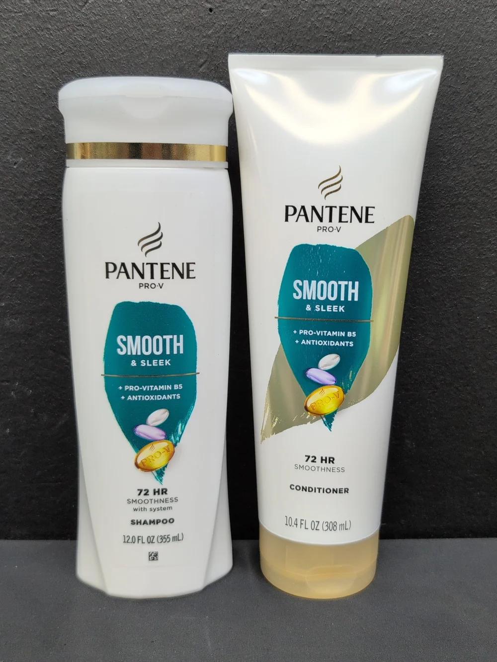 Pantene Pro-V Smooth & Sleek Shampoo 12.0 fl oz & Conditioner 10.4 fl oz Set